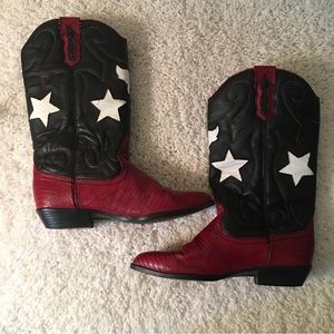 MAINFRAME Leather White Star Cowgirl Cowboy Boots